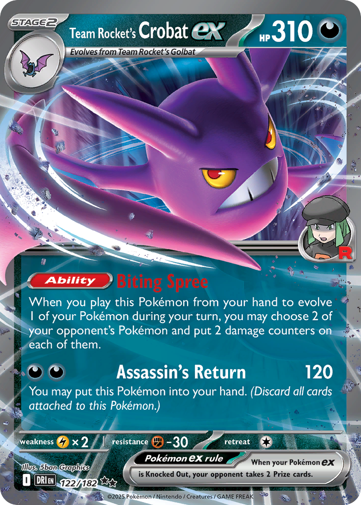 122/182 - Team Rocket's Crobat ex