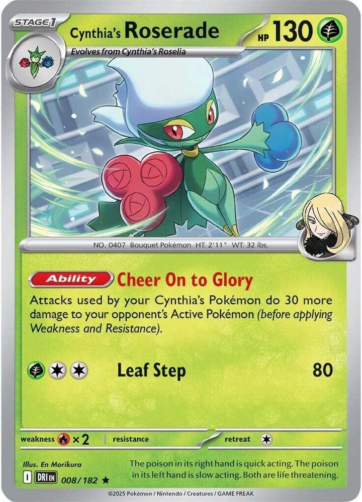 008/182 - Cynthia's Roserade (reverse holo)