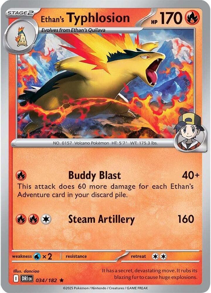 034/182 - Ethan's Typhlosion (Reverse Holo)