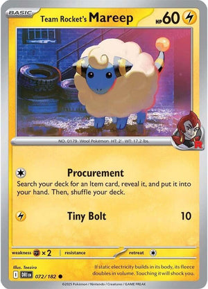 072/182 - Team Rocket's Mareep (Reverse Holo)