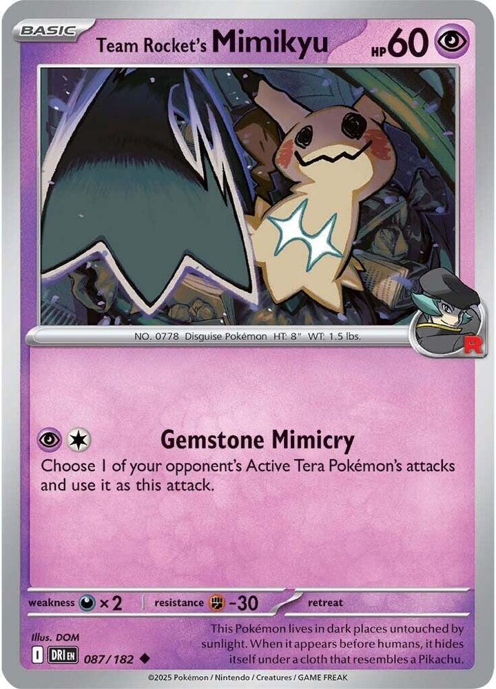 087/182 - Team Rocket's Mimikyu (Reverse Holo)