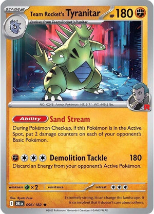 096/182 - Team Rocket's Tyranitar (Reverse Holo)