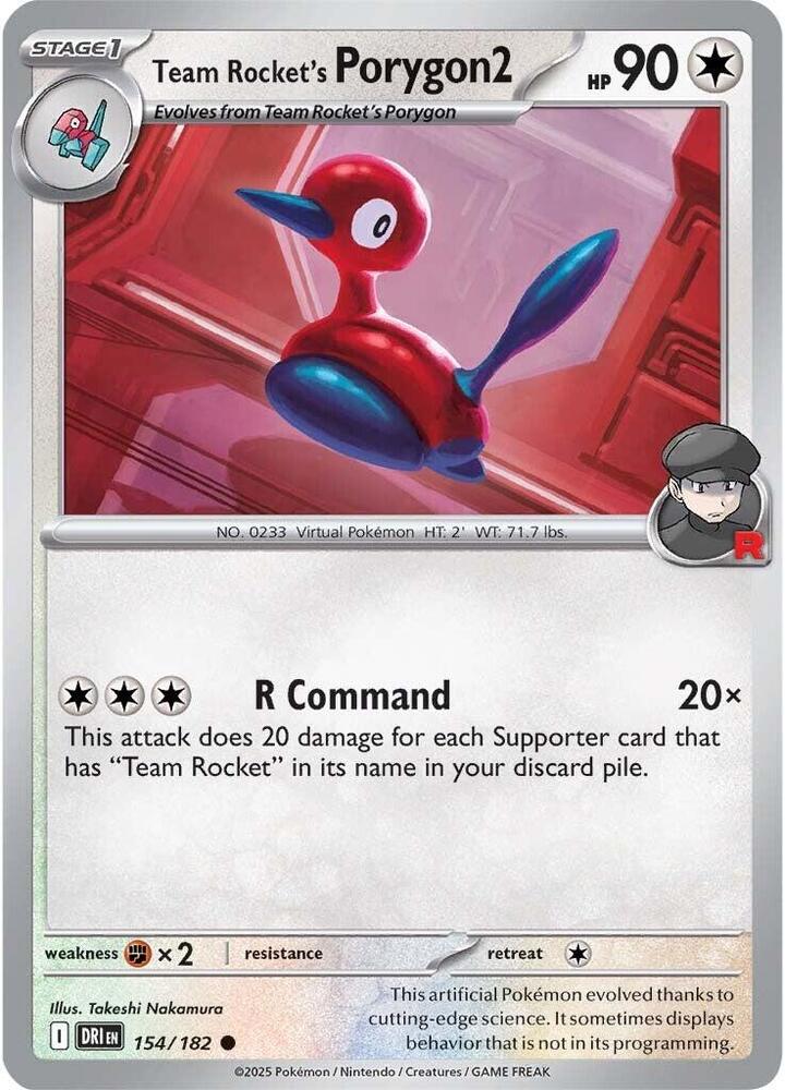 154/182 - Team Rocket's Porygon2 (Reverse Holo)
