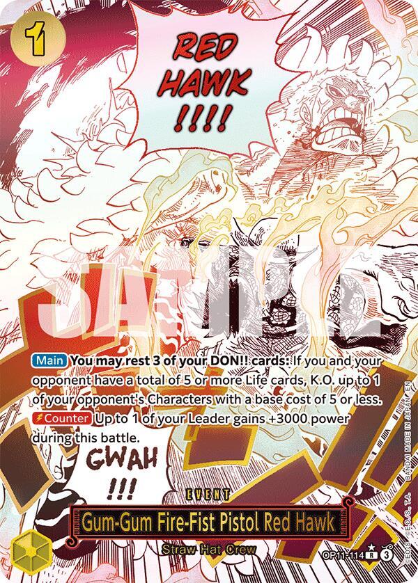 [Single] OP11-114 Gum-Gum Fire-Fist Pistol Red Hawk AA