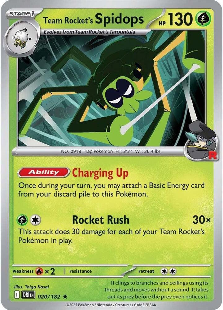 020/182 - Team Rocket's Spidops (reverse holo)