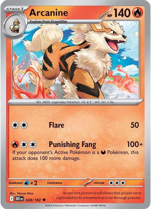 028/182 - Arcanine (Reverse Holo)