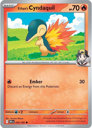 032/182 - Ethan's Cyndaquil (Reverse Holo)