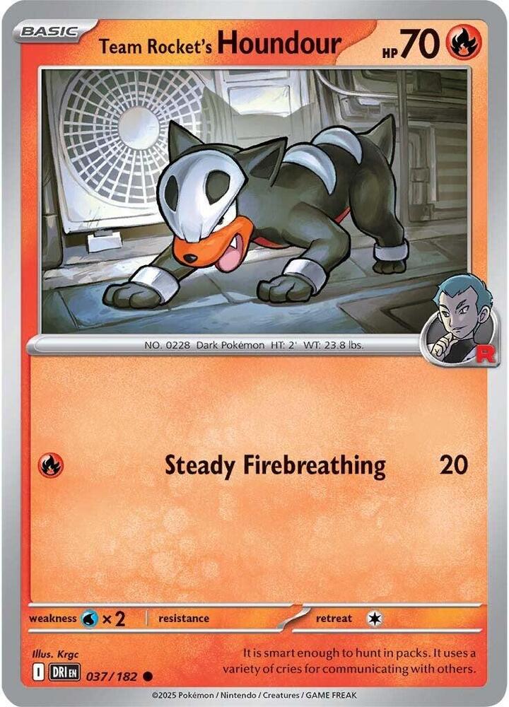 037/182 - Team Rocket's Houndour (Reverse Holo)