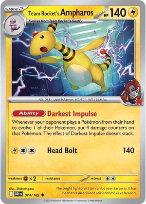 074/182 - Team Rocket's Ampharos (Reverse Holo)