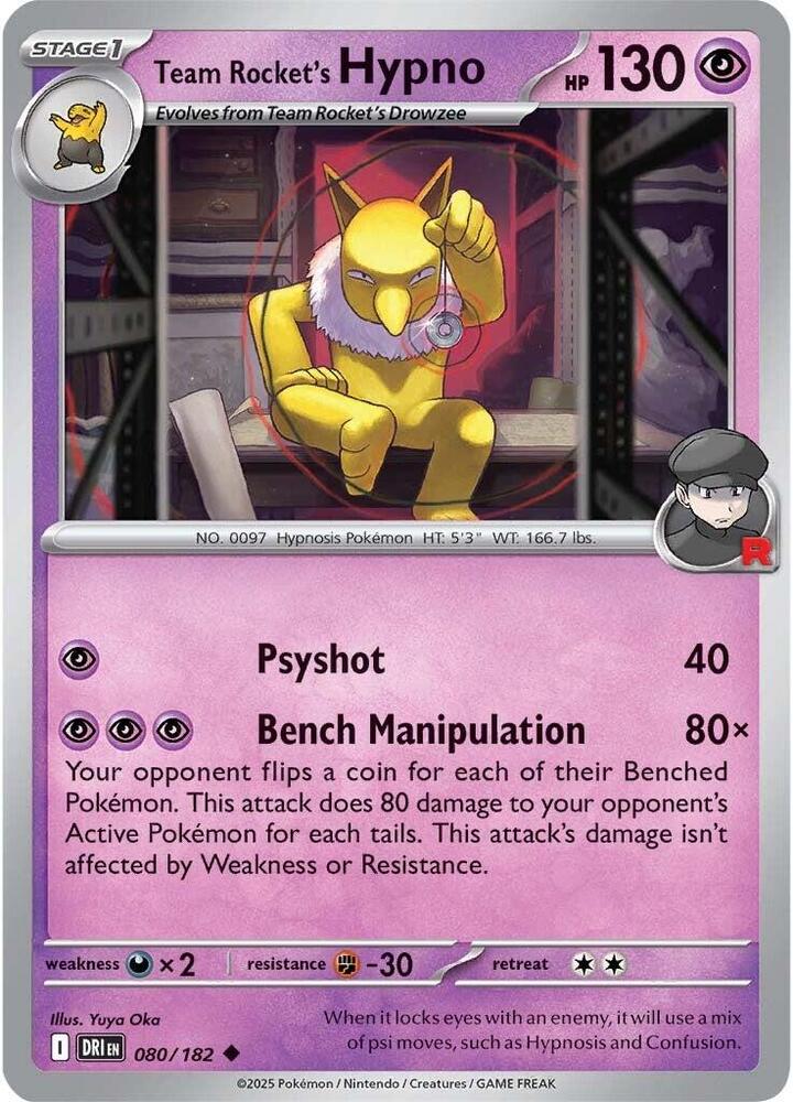 080/182 - Team Rocket's Hypno (Reverse Holo)