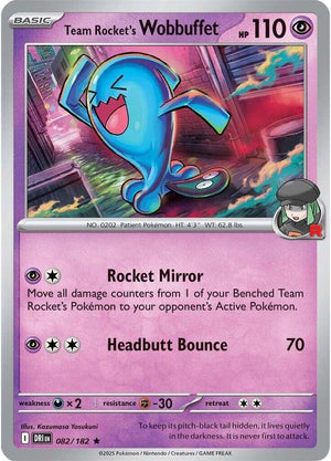 082/182 - Team Rocket's Wobbuffet (Reverse Holo)
