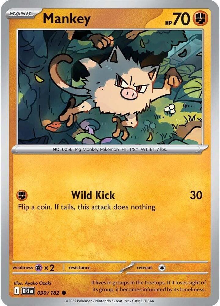 090/182 - Mankey (Reverse Holo)