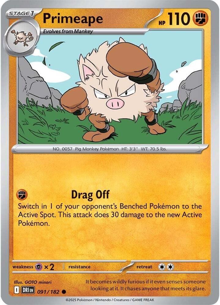 091/182 - Primeape (Reverse Holo)