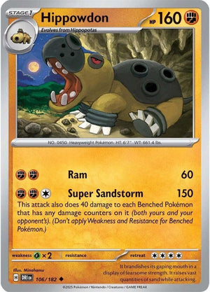 106/182 - Hippowdon (Reverse Holo)
