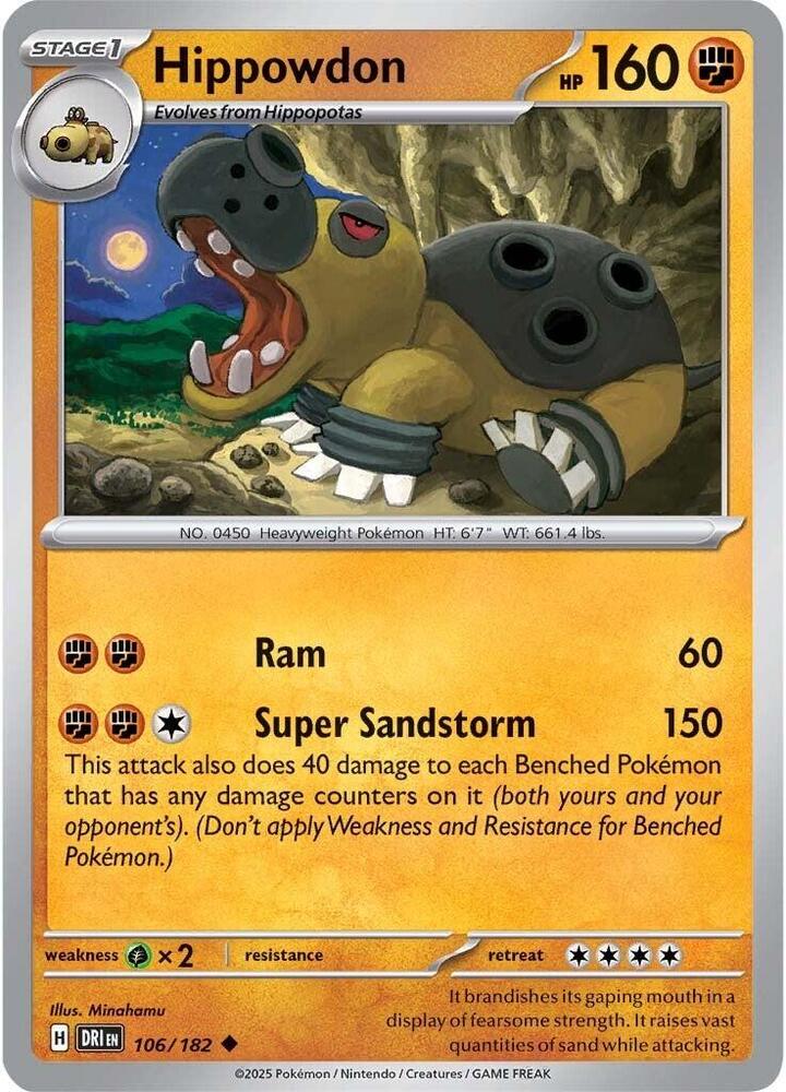 106/182 - Hippowdon (Reverse Holo)