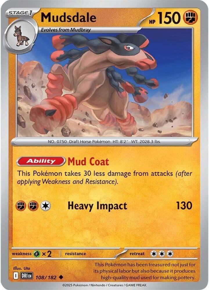 108/182 - Mudsdale (Reverse Holo)