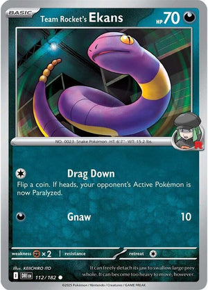 112/182 - Team Rocket's Ekans (Reverse Holo)