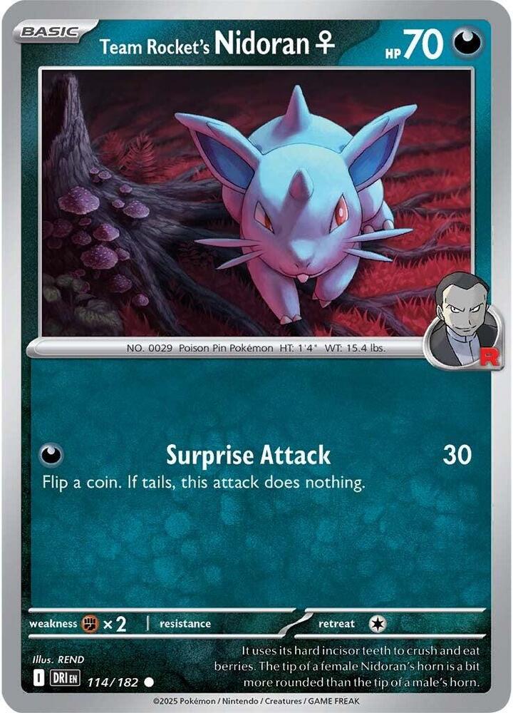 114/182 - Team Rocket's Nidoran F (Reverse Holo)