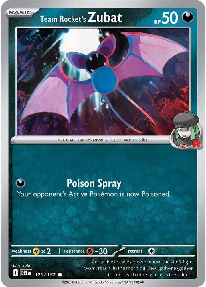 120/182 - Team Rocket's Zubat (Reverse Holo)