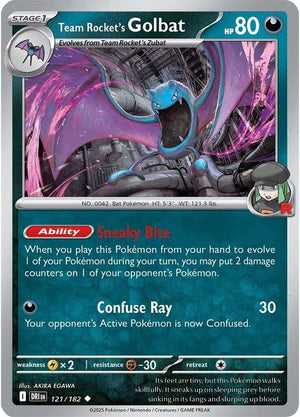 121/182 - Team Rocket's Golbat (Reverse Holo)