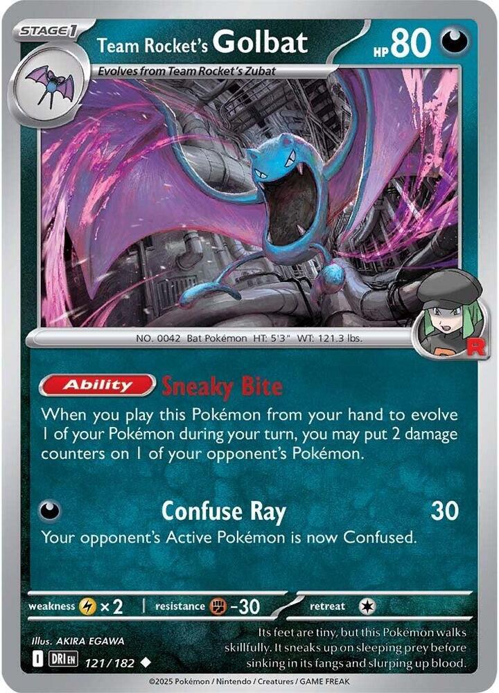 121/182 - Team Rocket's Golbat (Reverse Holo)