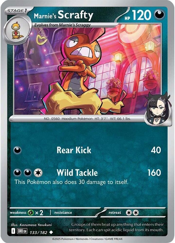 133/182 - Marnie's Scrafty (Reverse Holo)