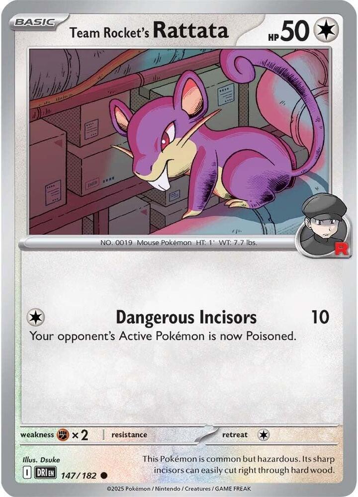 147/182 - Team Rocket's Rattata (Reverse Holo)