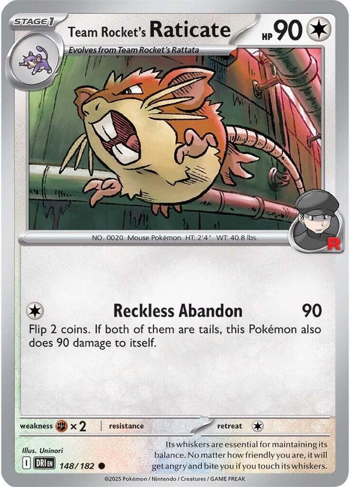 148/182 - Team Rocket's Raticate (Reverse Holo)