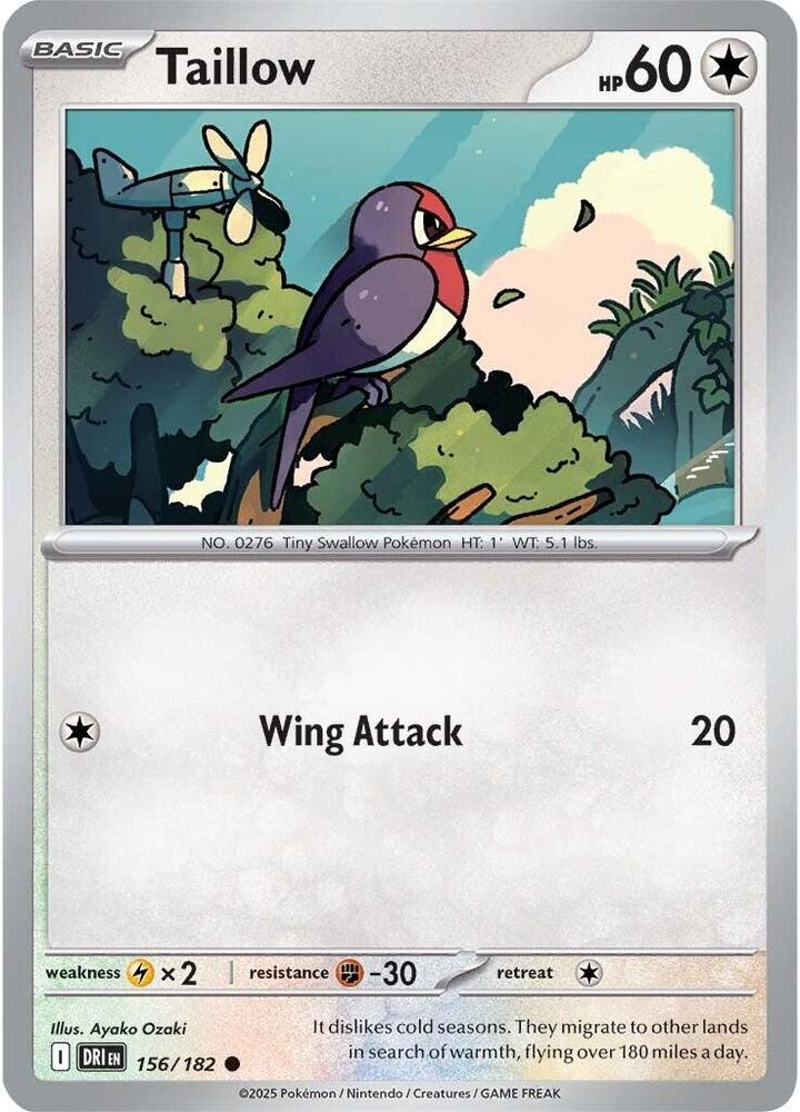156/182 - Taillow (Reverse Holo)
