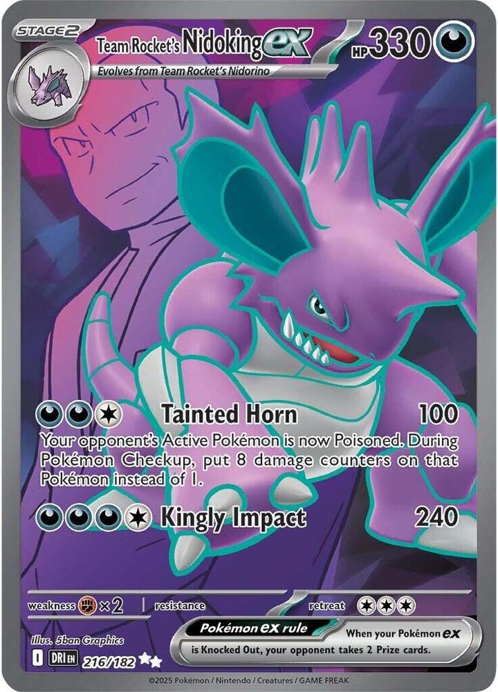 216/182 - Team Rocket's Nidoking ex