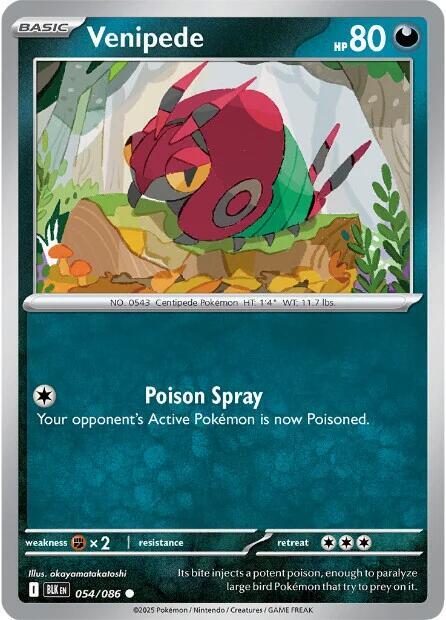 054/086 - Venipede (Reverse Holo)