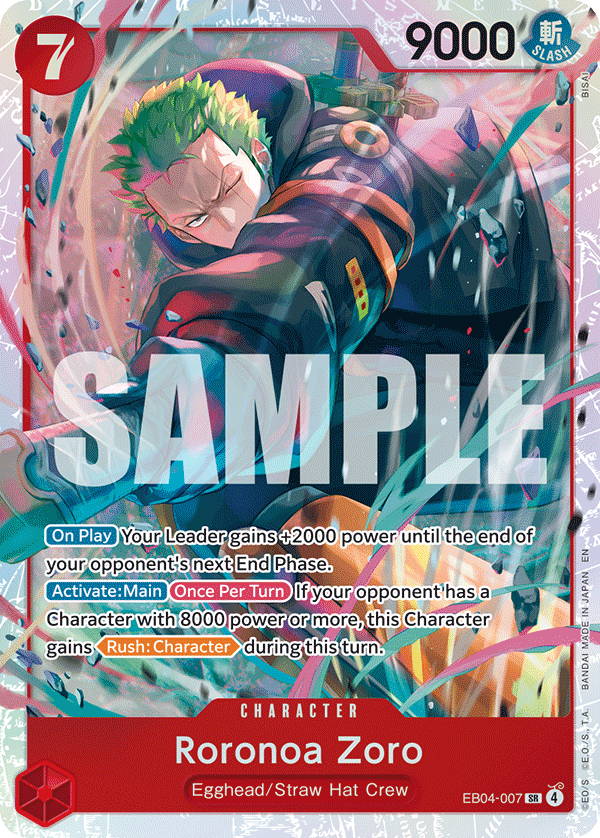 Pre[Single] EB04-007 Roronoa Zoro (OP15)