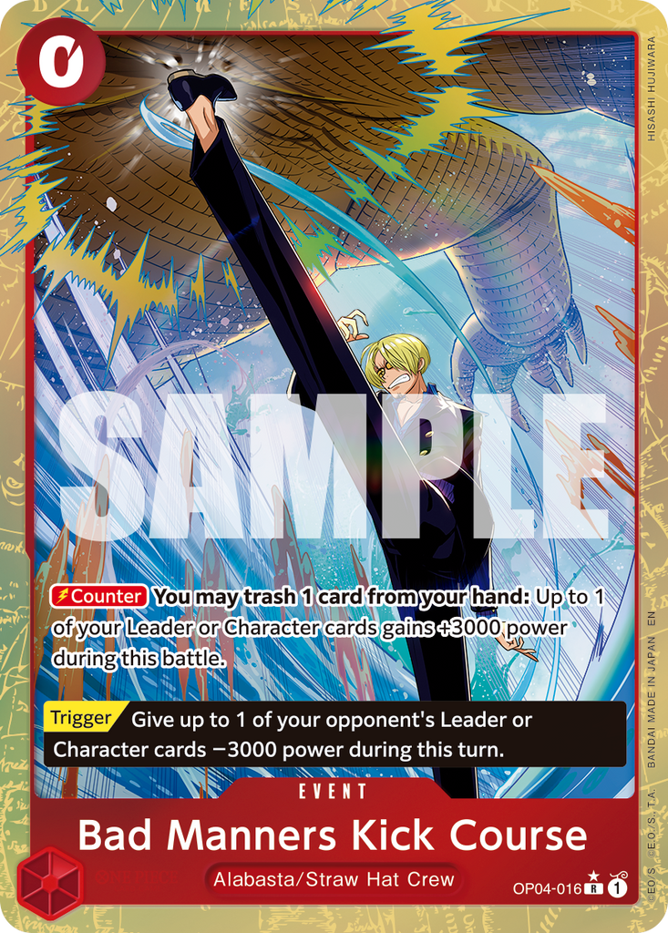 [Single] OP04-016 Bad Manners Kick Course FOIL (PRB02)