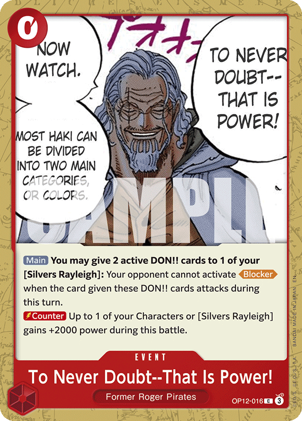 [Single] OP12-016 To Never Doubt--That Is Power!