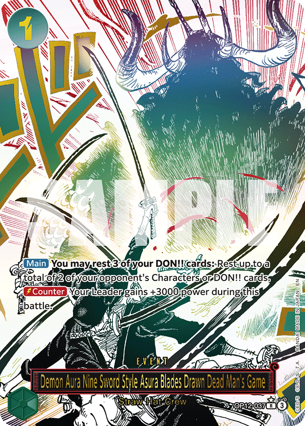 [Single] OP12-037 Demon Aura Nine Sword Style Asura Blades Drawn Dead Man's Game (AA)