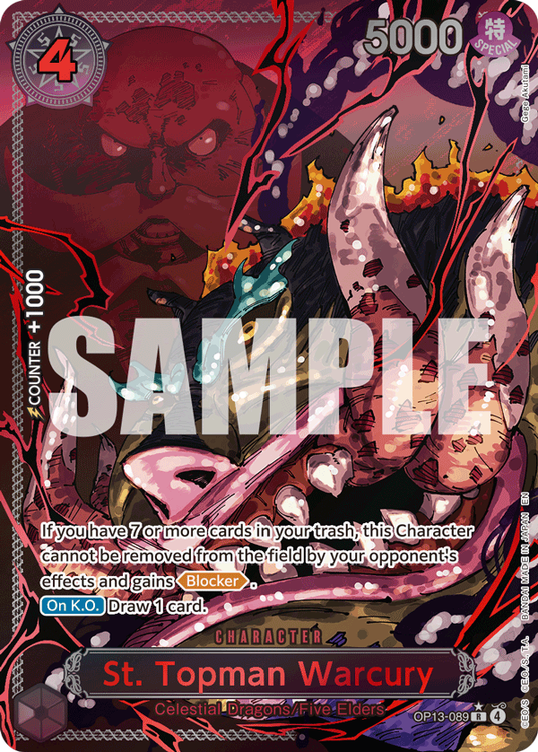 [Single] OP13-089 St. Topman Warcury GOD PACK