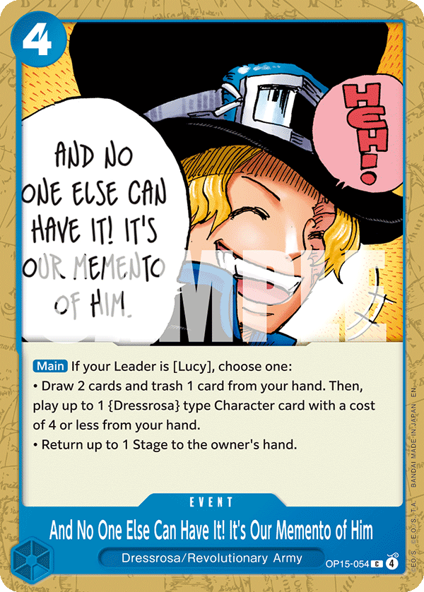 Pre[Single] OP15-054 And No One Else Can Have It! It's Our Memento of Him