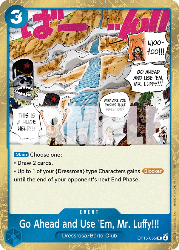 Pre[Single] OP15-055 Go Ahead and Use 'Em, Mr. Luffy!!!