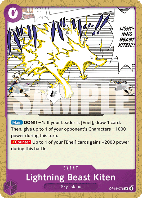 Pre[Single] OP15-076 Lightning Beast Kiten