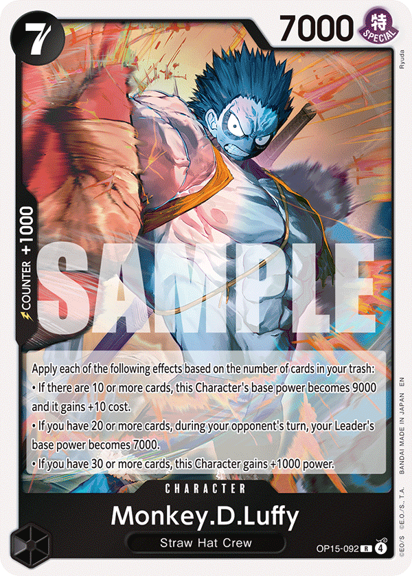 Pre[Single] OP15-092 Monkey.D.Luffy