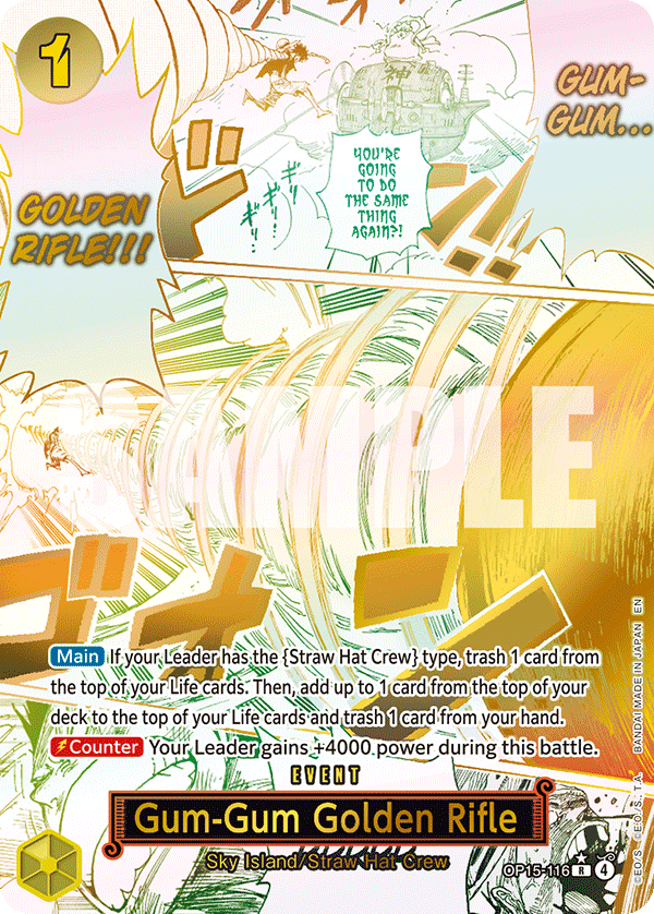 Pre[Single] OP15-116 Gum-Gum Golden Rifle AA